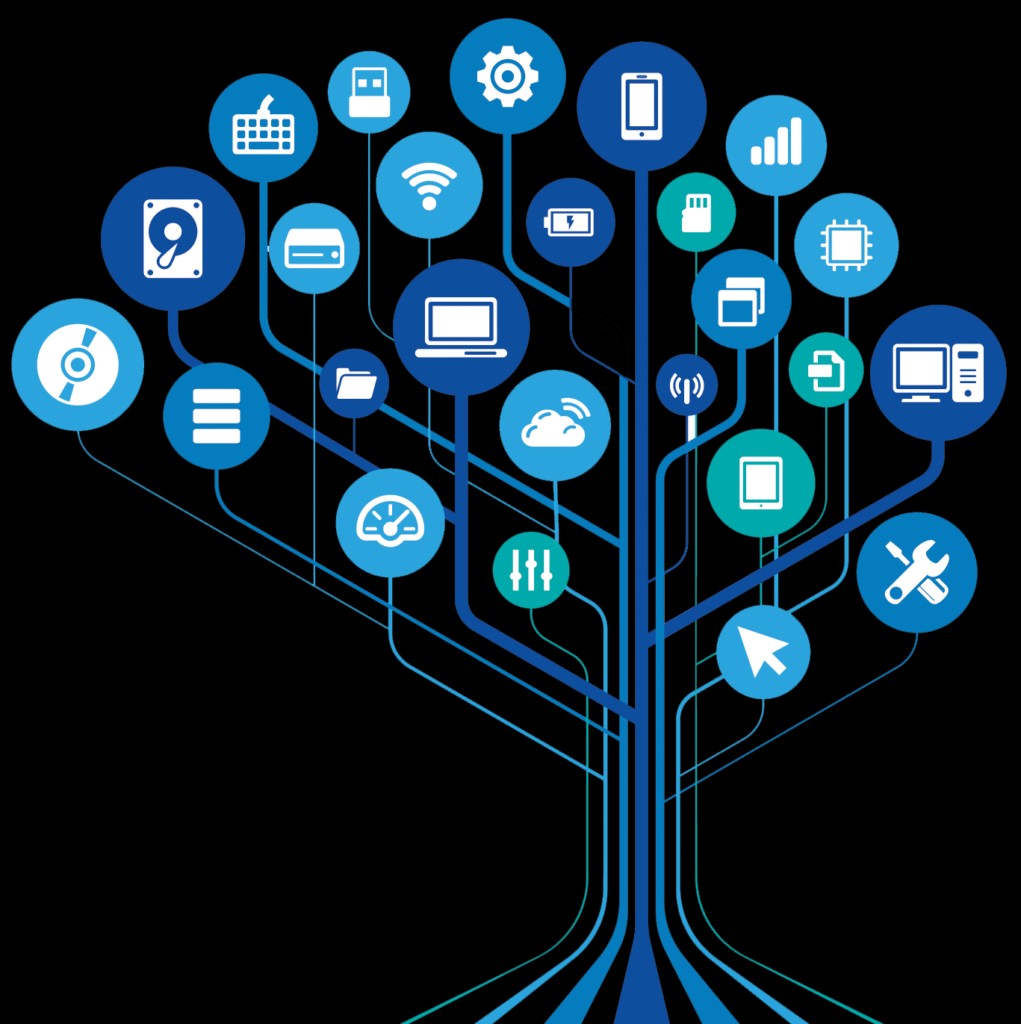 Technology icons tree
